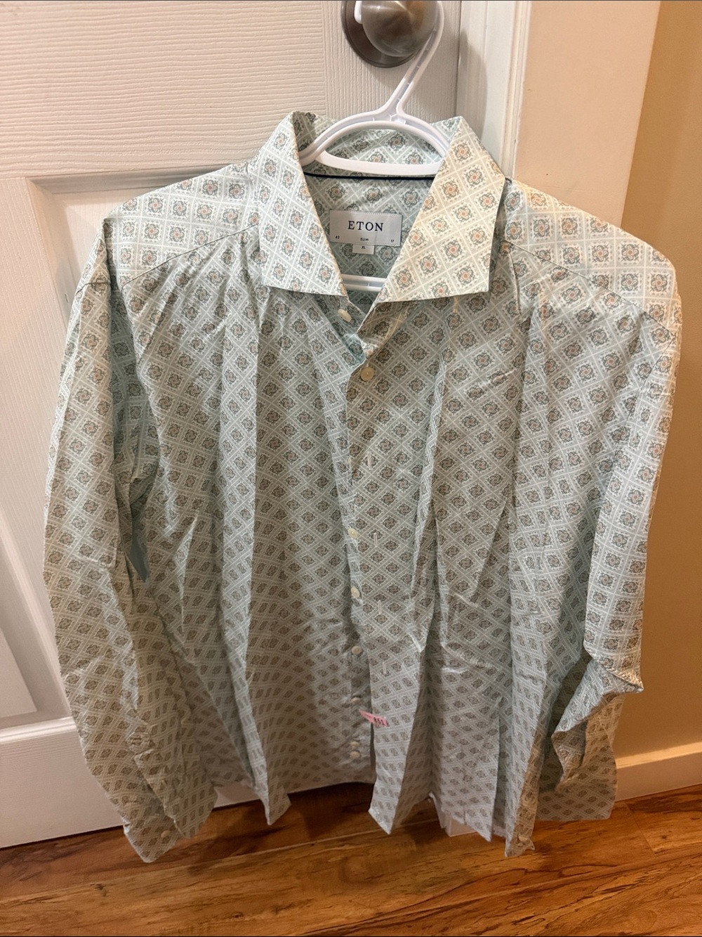Eton Light Green Geometric Print Dress Shirt
